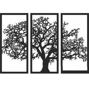 طرح آماده برش کاری دستگاه لیزر - تابلو تزئینی درخت